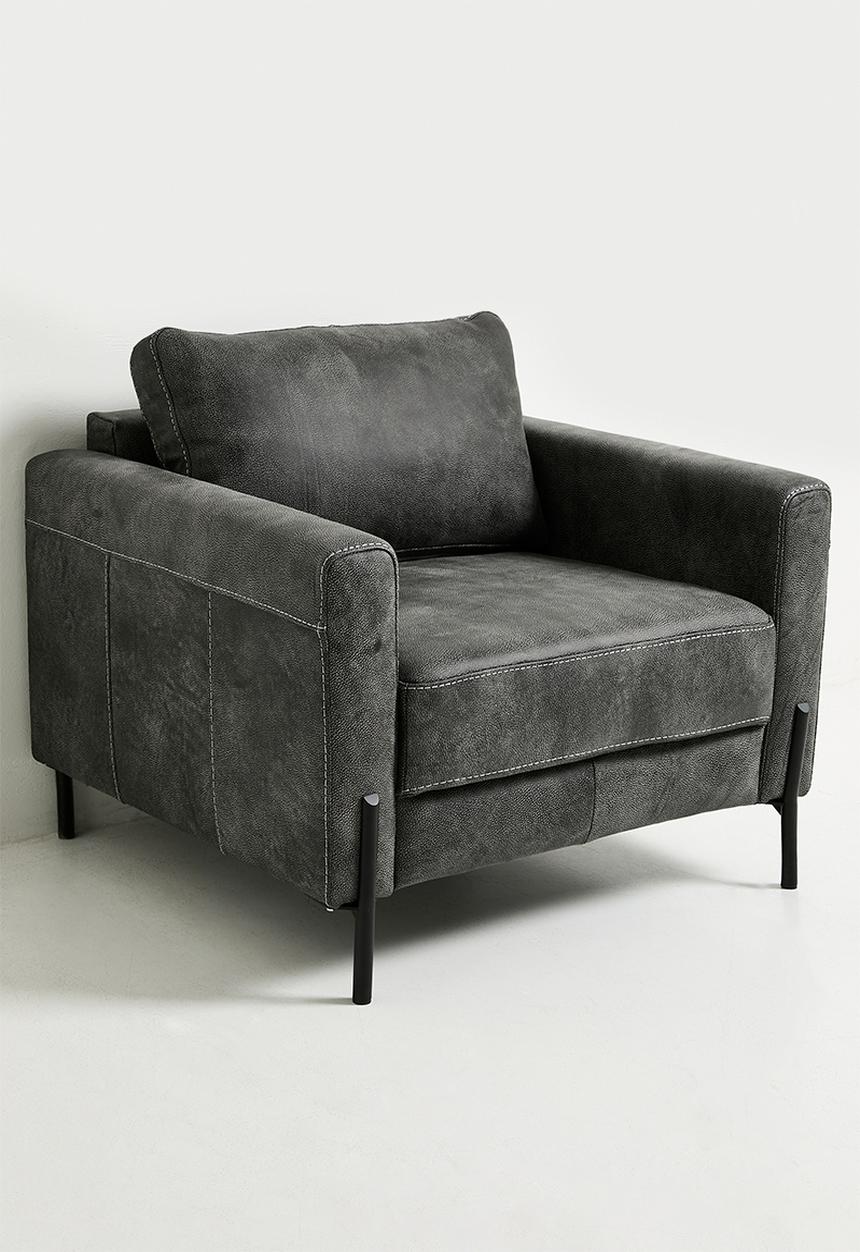 Sixth Floor - Hadley leather armchair - charcoal