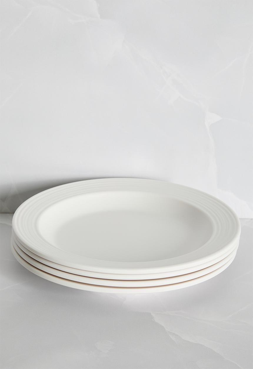 H&S - Ribs melamine side plate  set of 4 - white