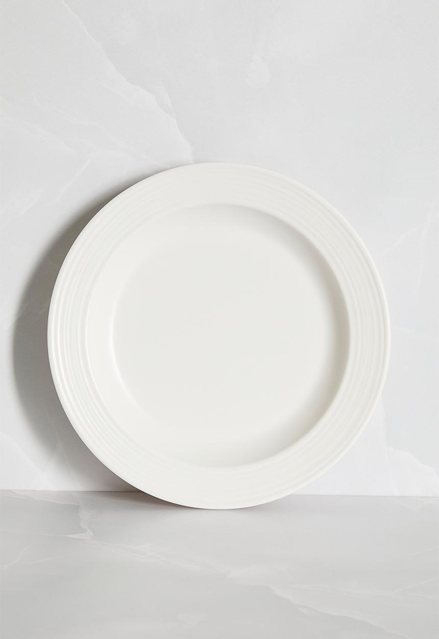 H&S - Ribs melamine side plate  set of 4 - white