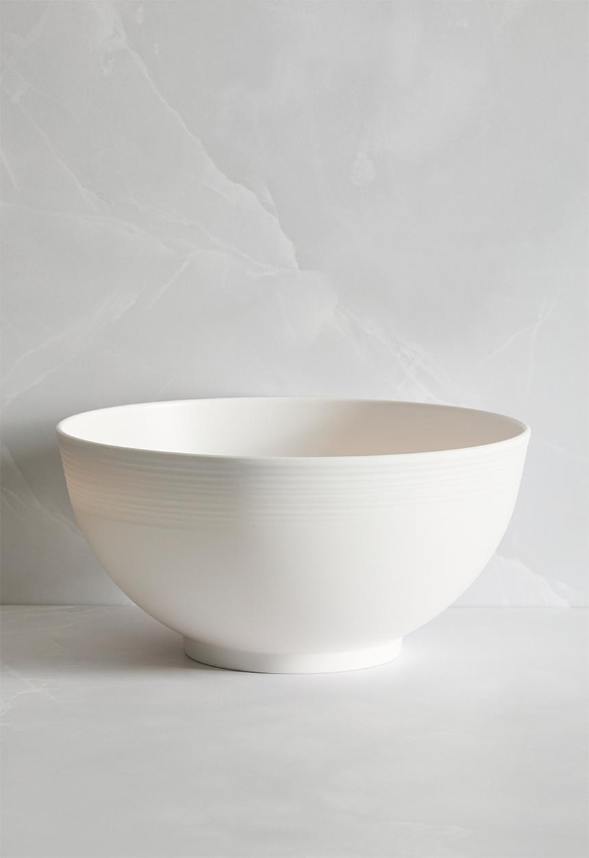 H&S - Ribs melamine serving bowl - white