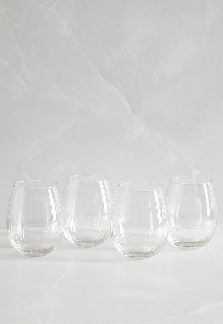 Excellent Houseware - Milo drinking glass set of 4 - Clear