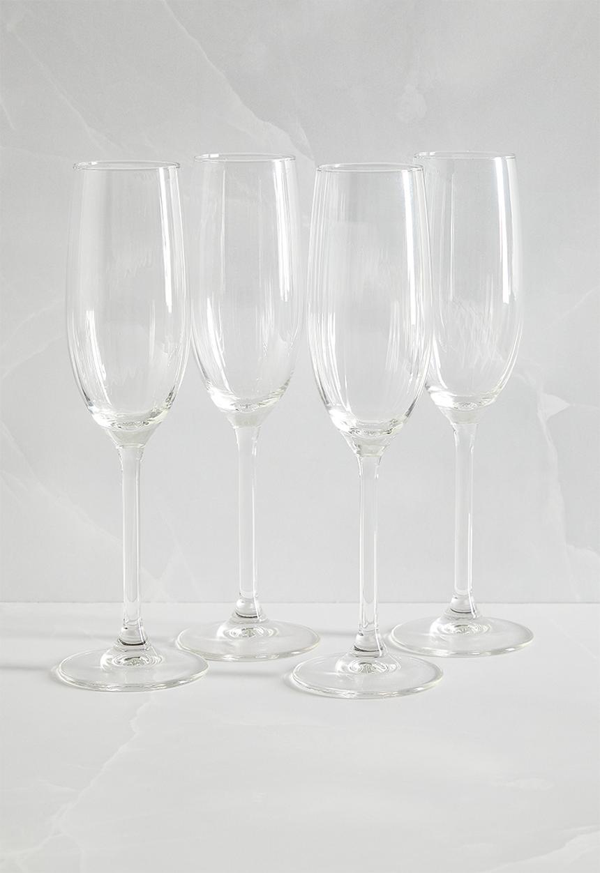 Excellent Houseware - Milo champagne glass set of 4 - Clear