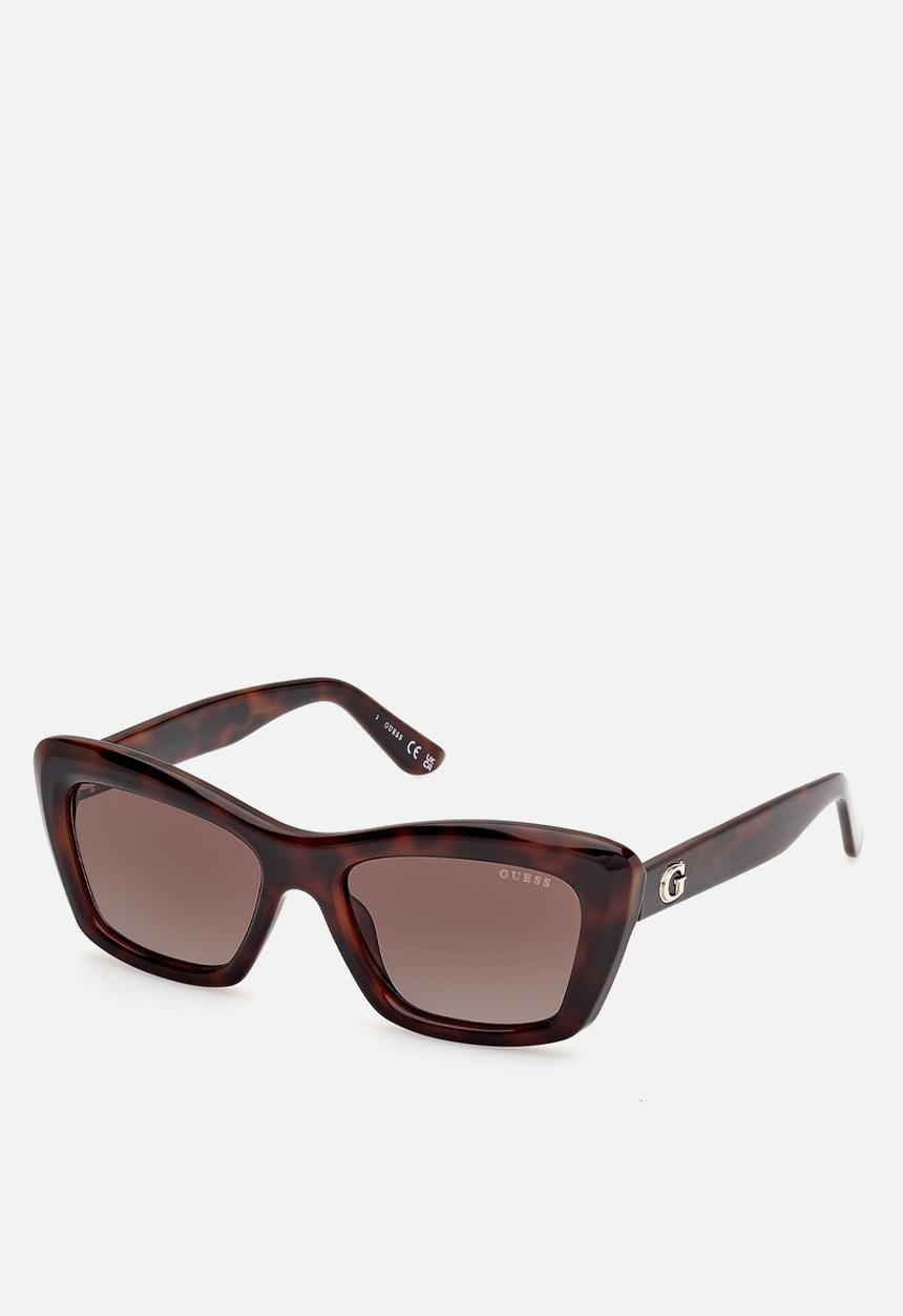 GUESS - Rectangle Shape Sunglasses 52mm - Dark Havana