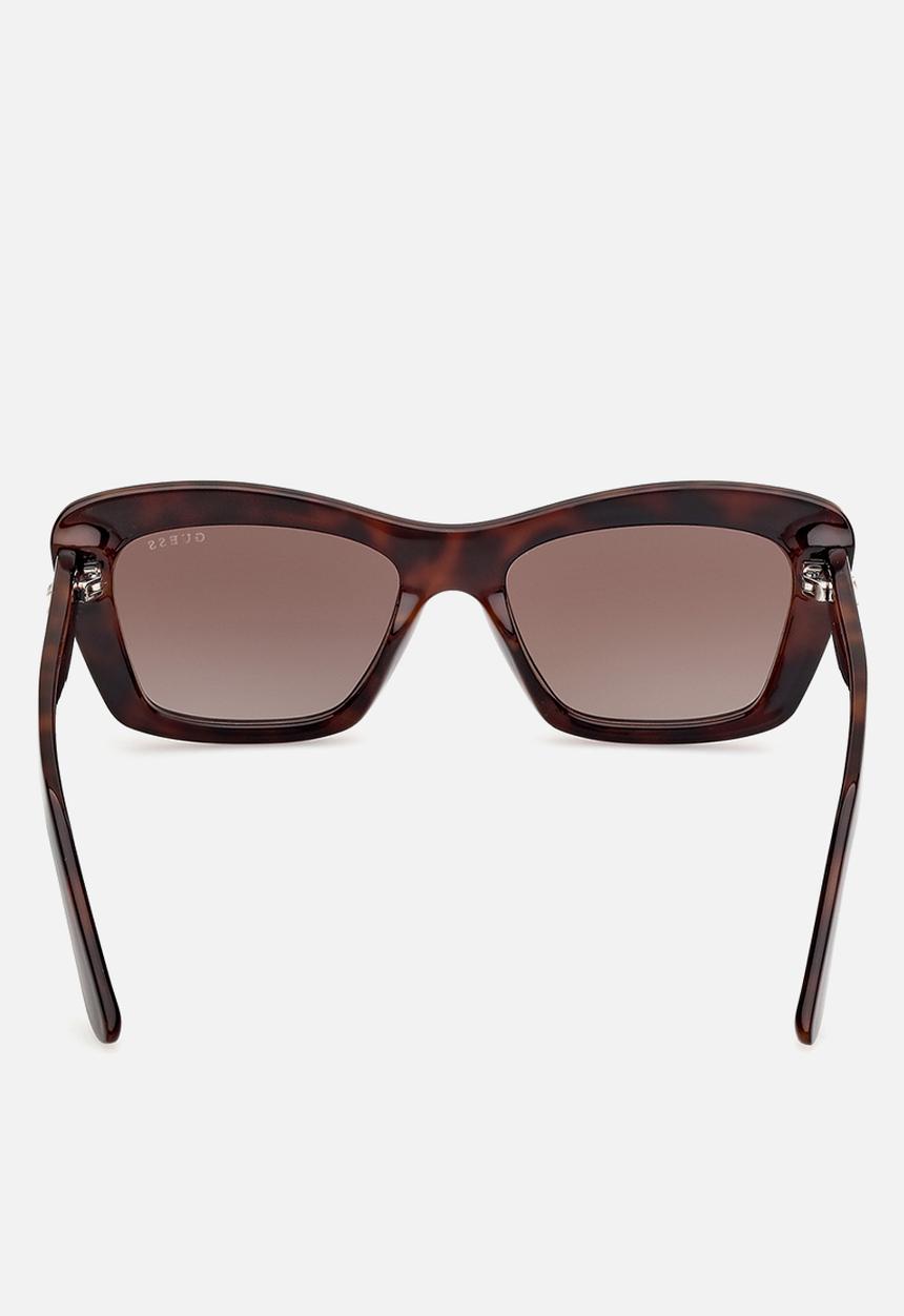 GUESS - Rectangle Shape Sunglasses 52mm - Dark Havana