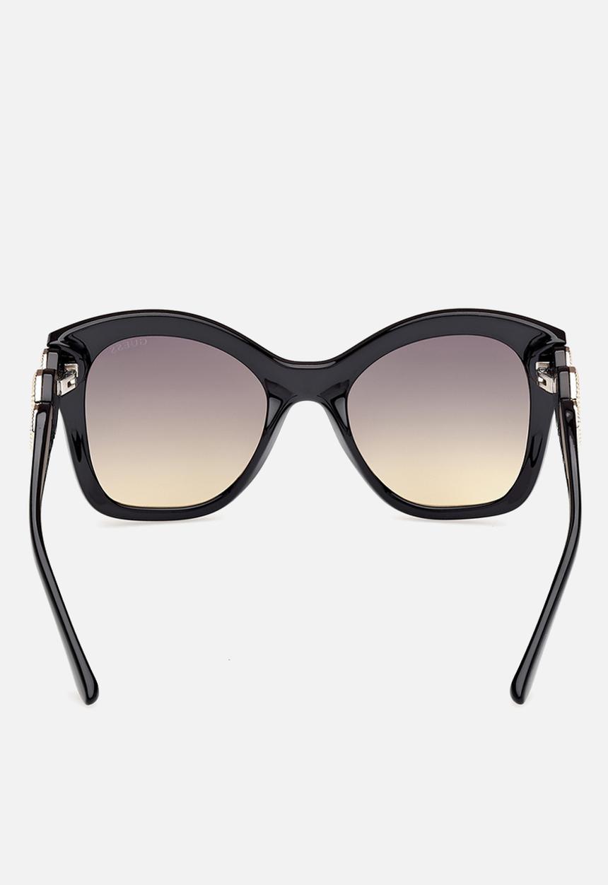 GUESS - Butterfly Shape Sunglasses 55mm - Shiny Black