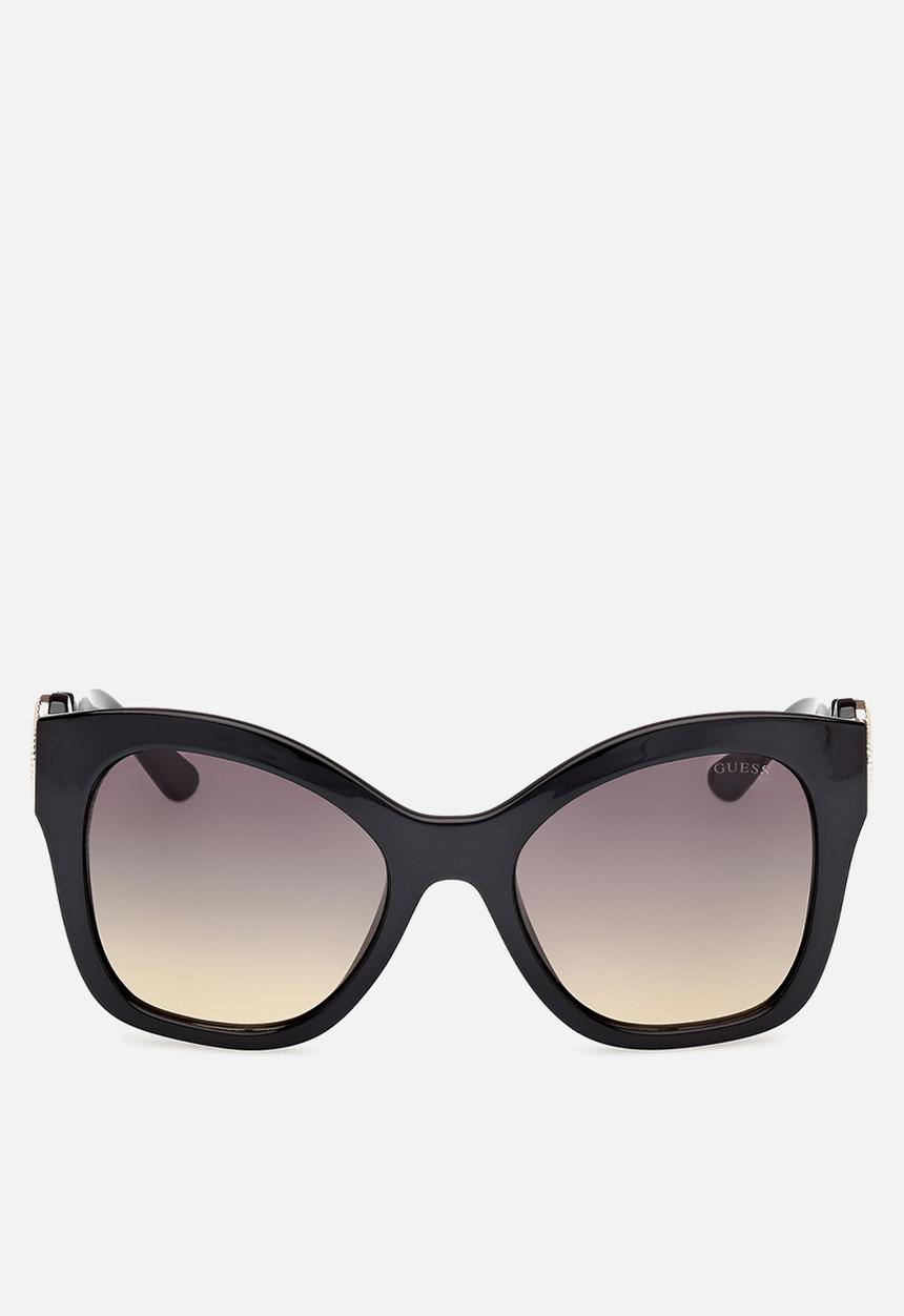 GUESS - Butterfly Shape Sunglasses 55mm - Shiny Black