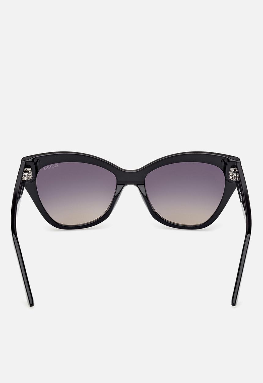GUESS - Cat Eye Shape Sunglasses 55mm - Shiny Black