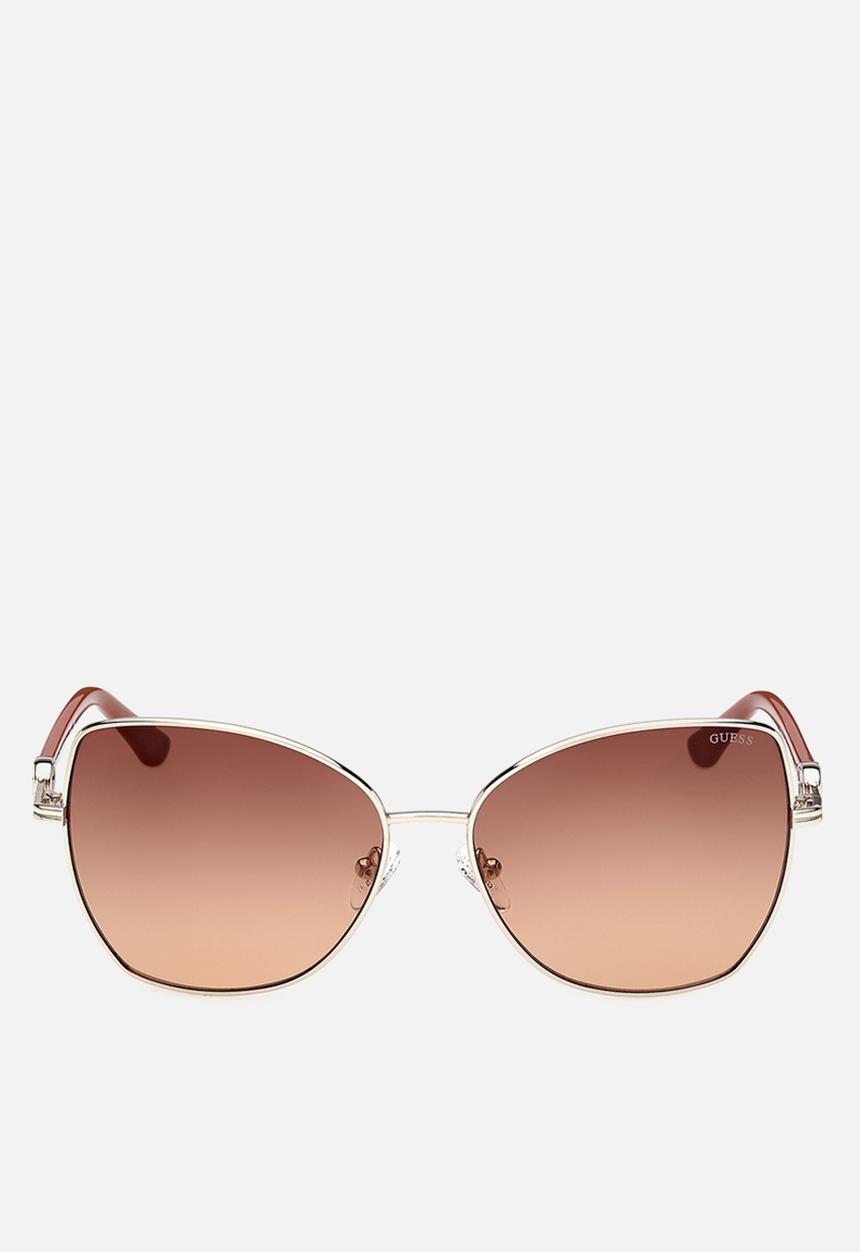 GUESS - Butterfly Shape Sunglasses 59mm - Pale Gold