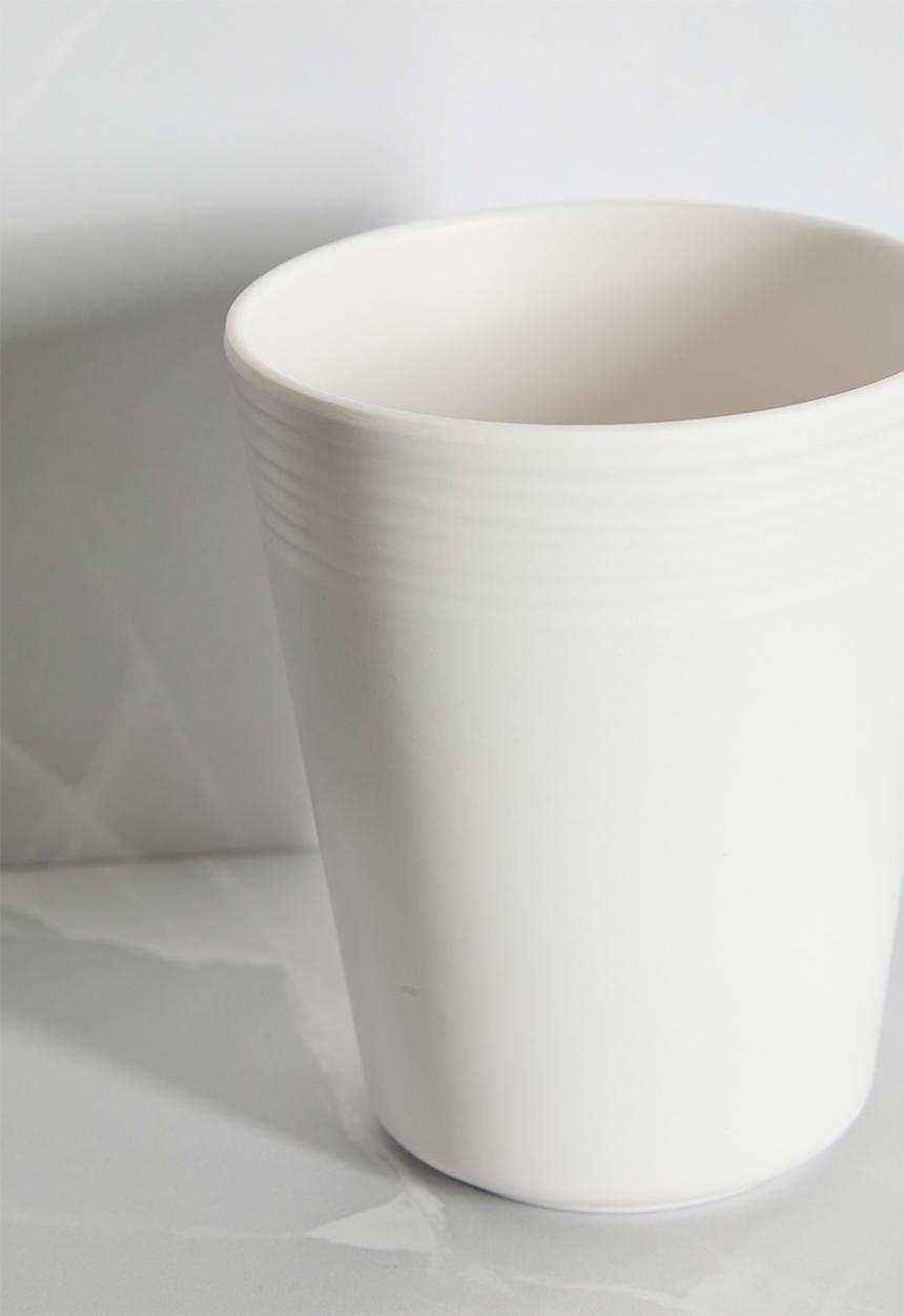 H&S - Ribs melamine cup set of 4 - white
