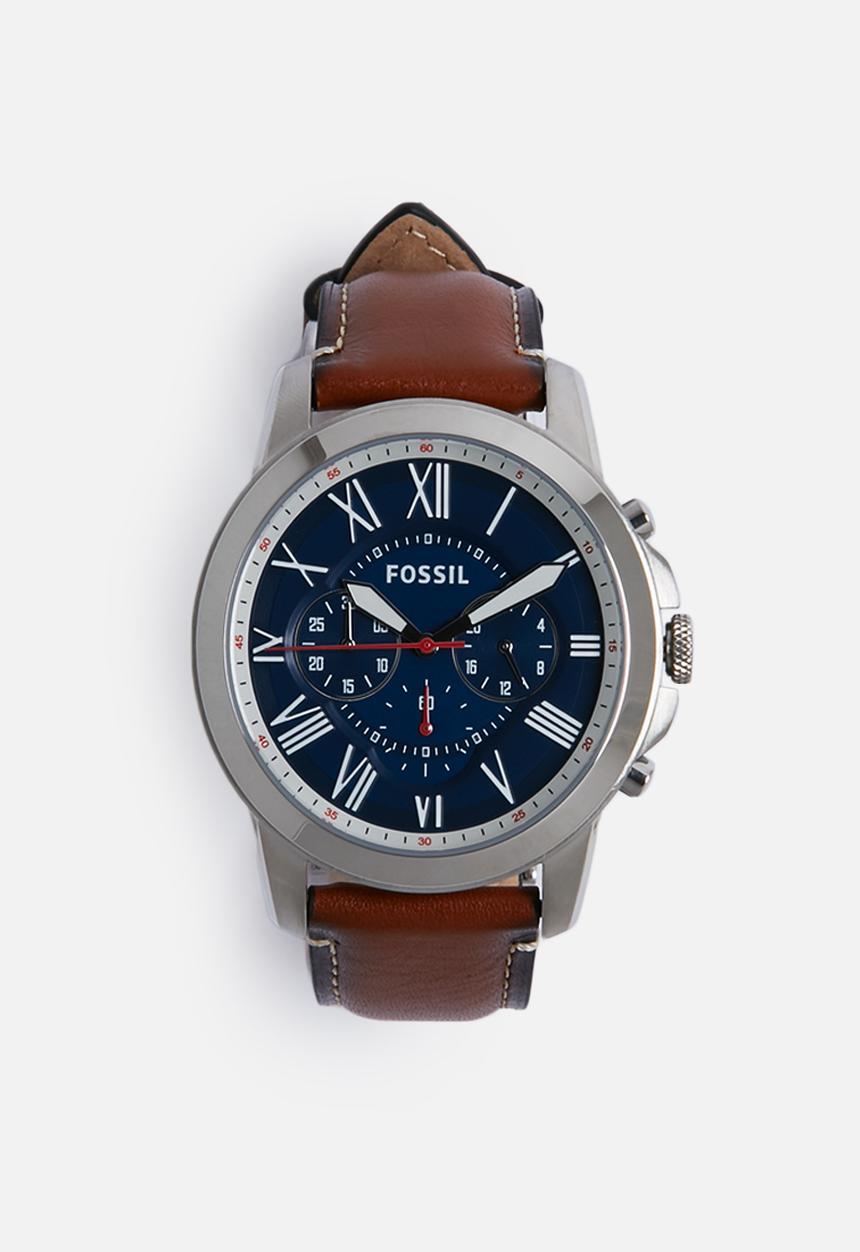 Fossil - Grant - leather watch brown