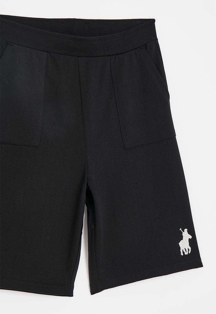 POLO - Boys grant terry fleece short - black