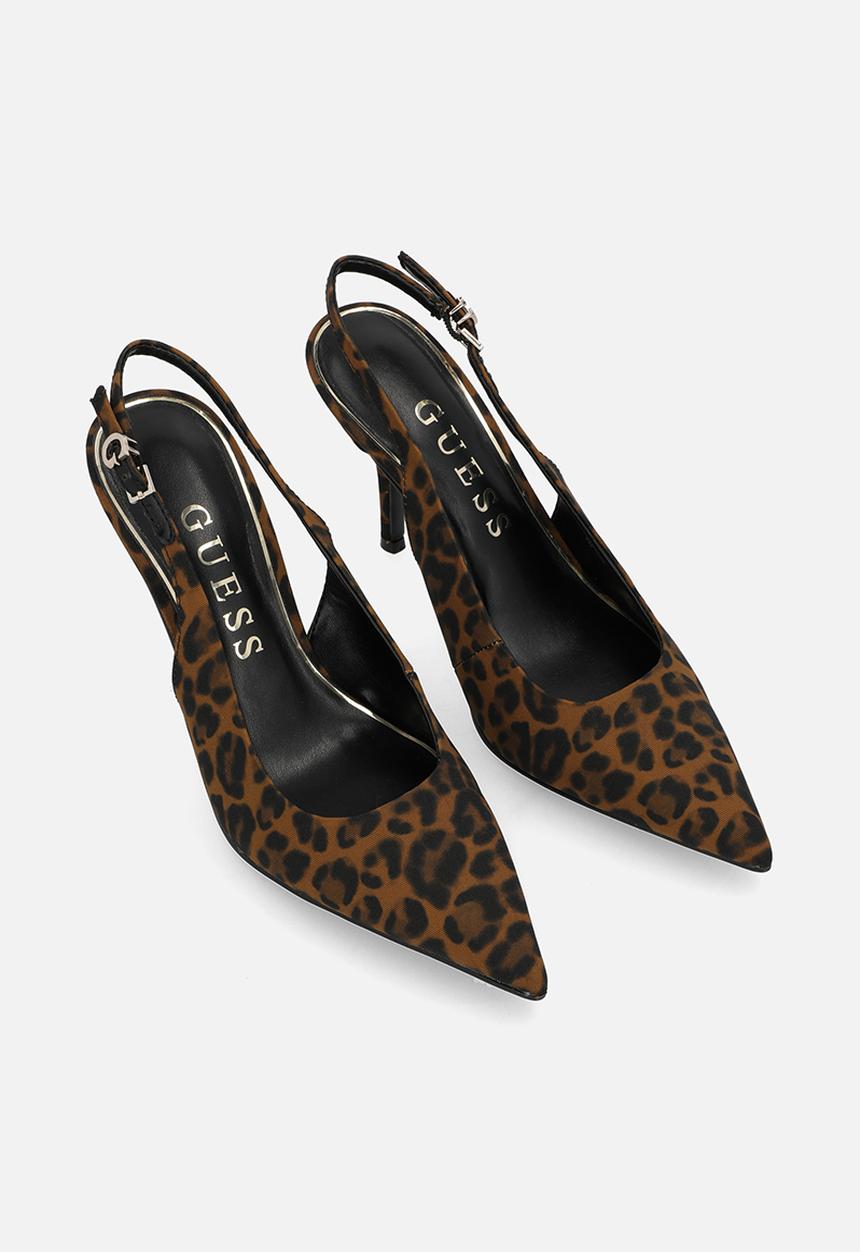 GUESS - Satin lux slingback - brown & black