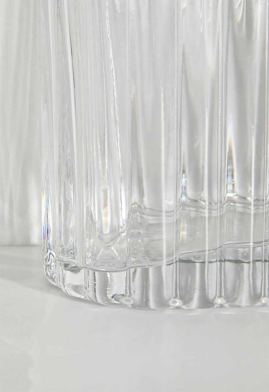 Silk By Design - RIBBED RECTANGULAR GLASS VASE