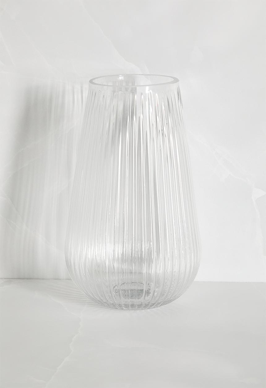 Silk By Design - Tall Ribbed Tulip Glass Vase