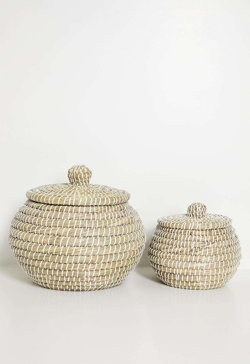 H&S - Pumpkin storage basket set of 2 - Natural