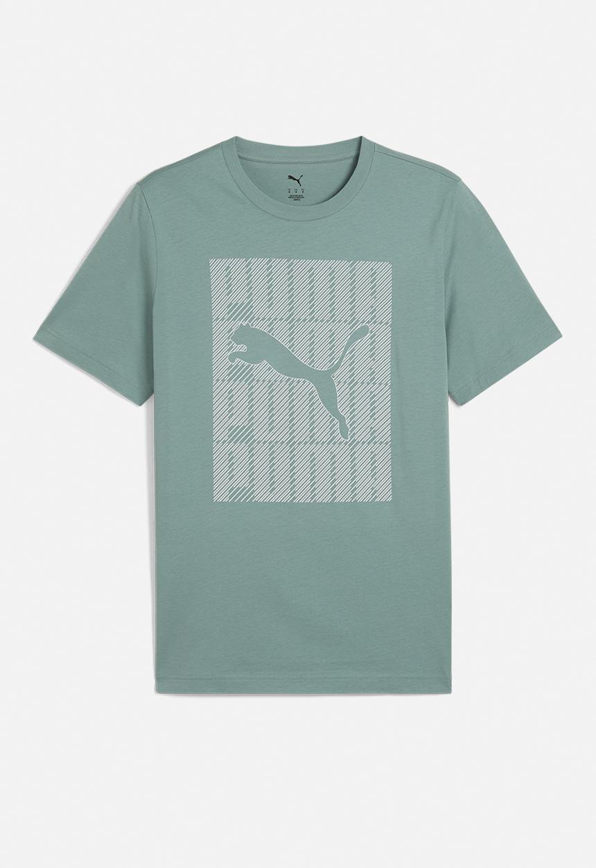 PUMA - Graphics Puma Wording Tee M - Green Moon