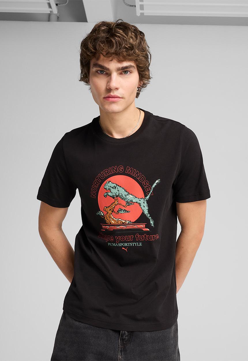 PUMA - Graphic Puma Bonsai Tee M - puma black