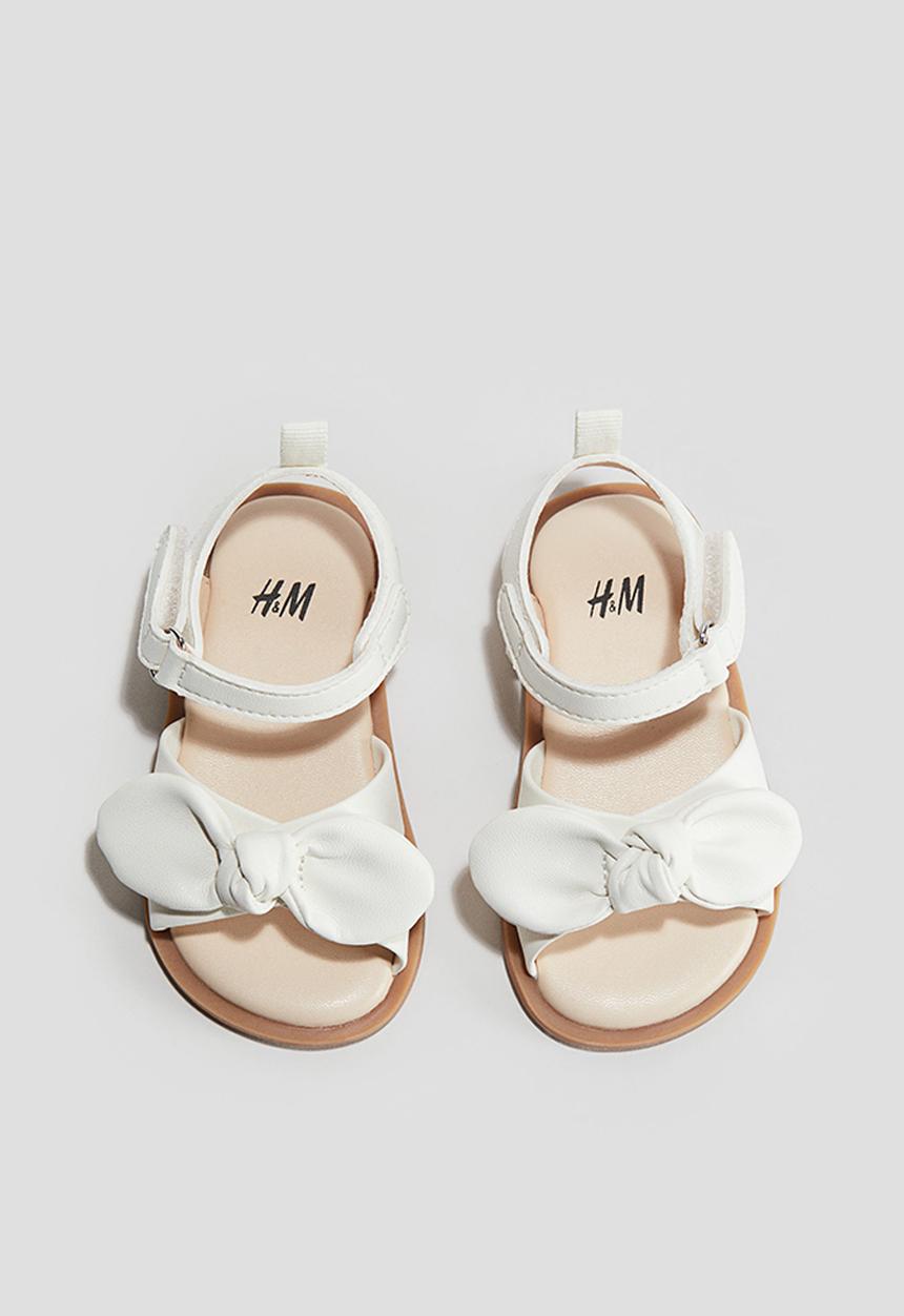 H&M - Appliquéd sandals - white