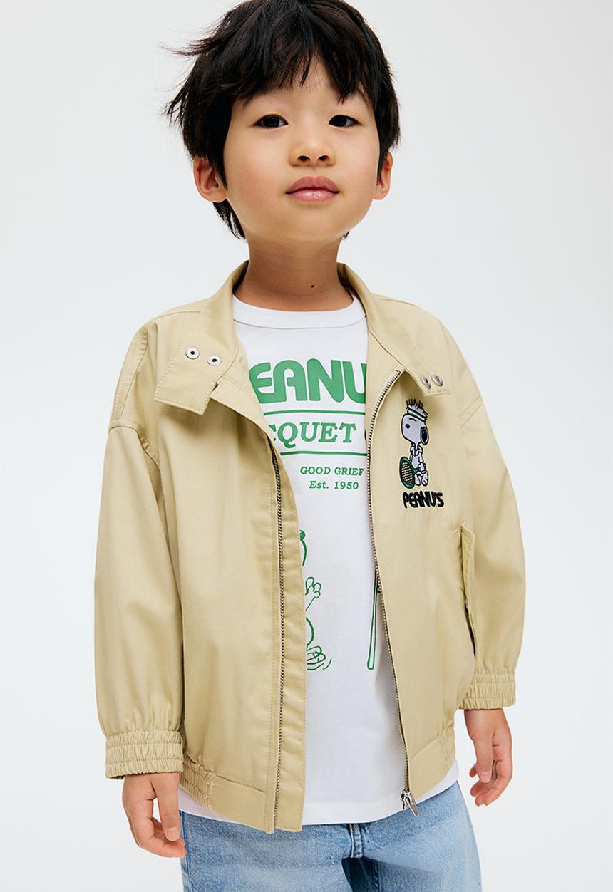 H&M - Oversized twill jacket - beige snoopy