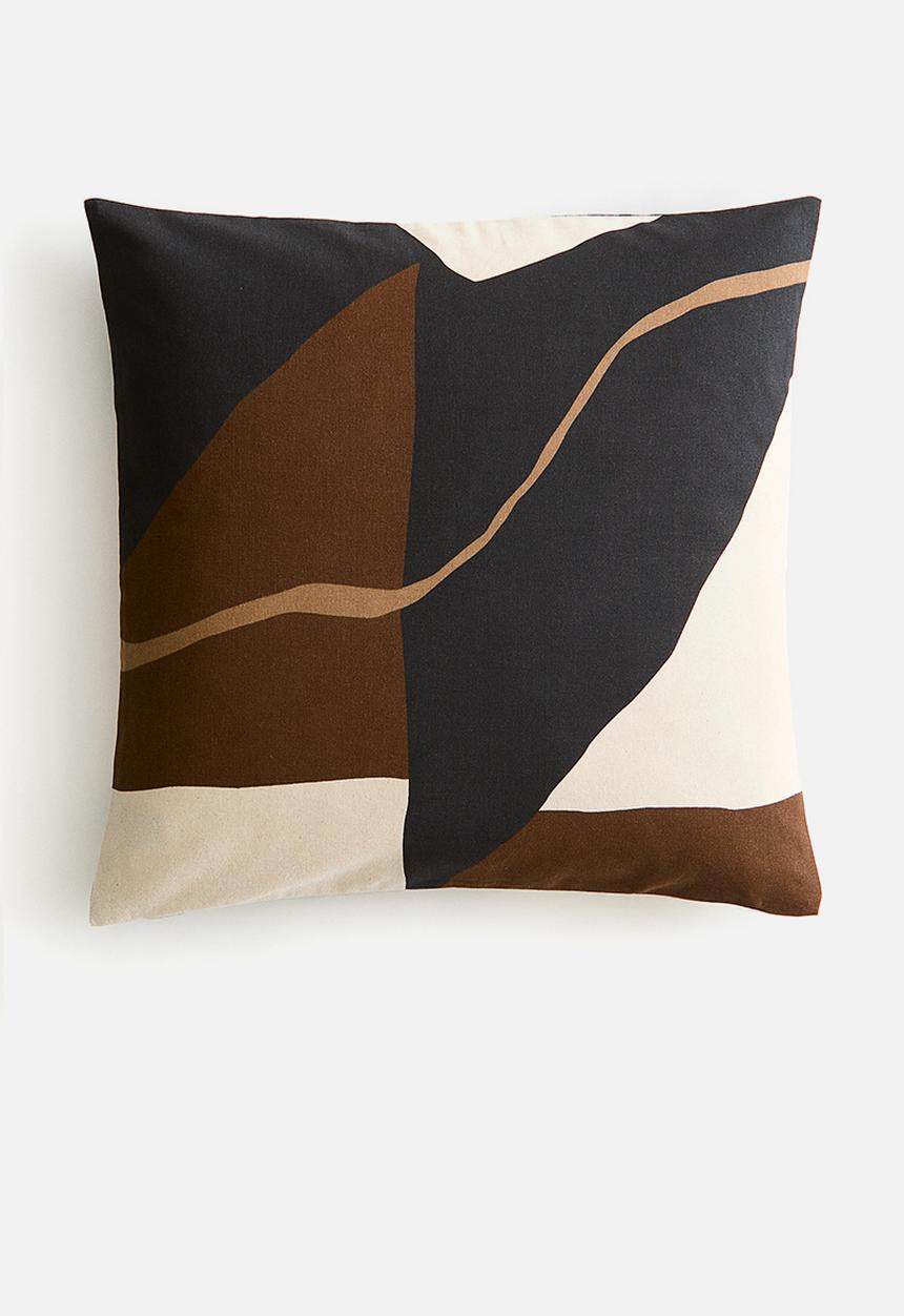 H&M - Patterned cushion cover - brown/colour block