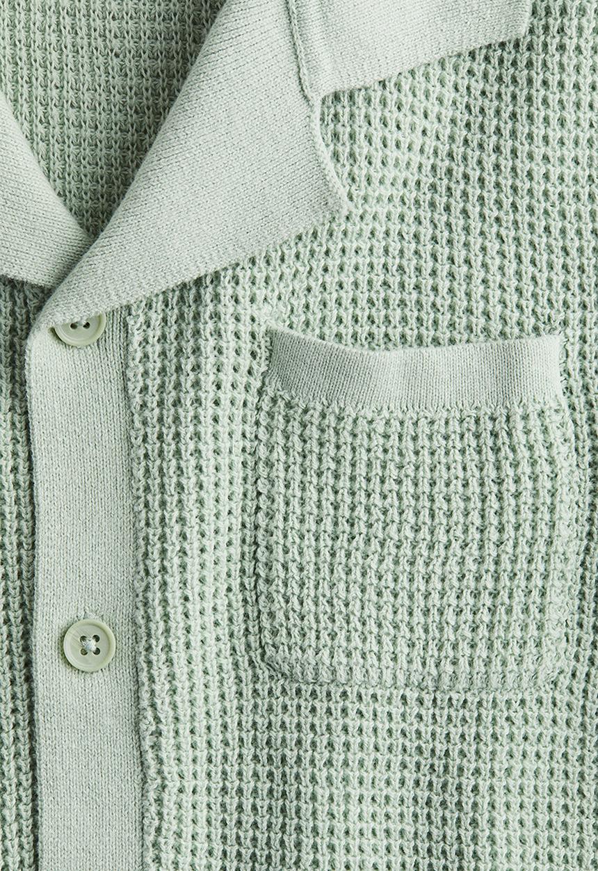H&M - Knitted resort shirt - light green