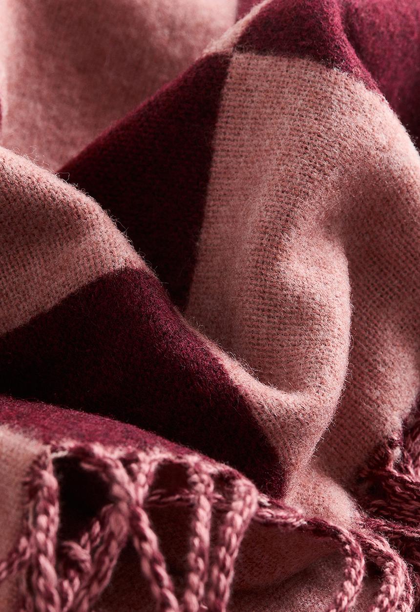 H&M - Checked cotton-blend blanket - pink/checked