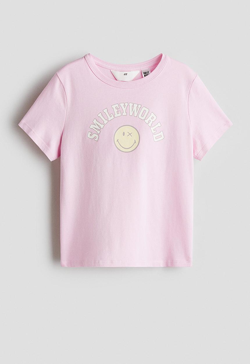 H&M - Printed t-shirt - pink smileyworld® 