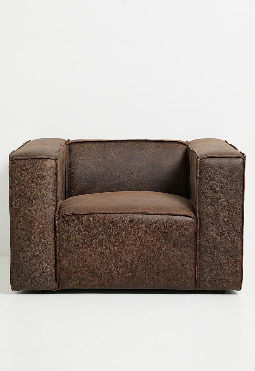 Sixth Floor - Seattle genuine leather armchair - brown