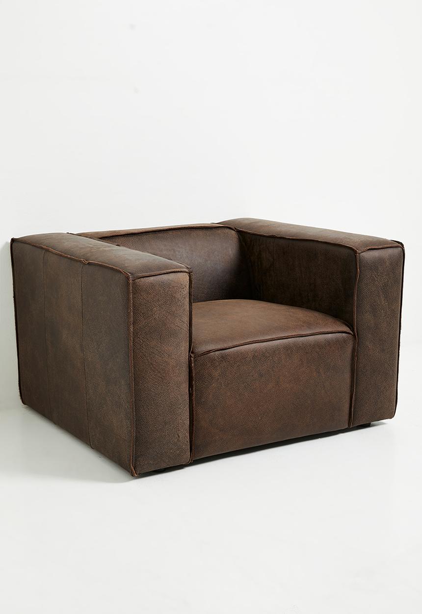 Sixth Floor - Seattle genuine leather armchair - brown