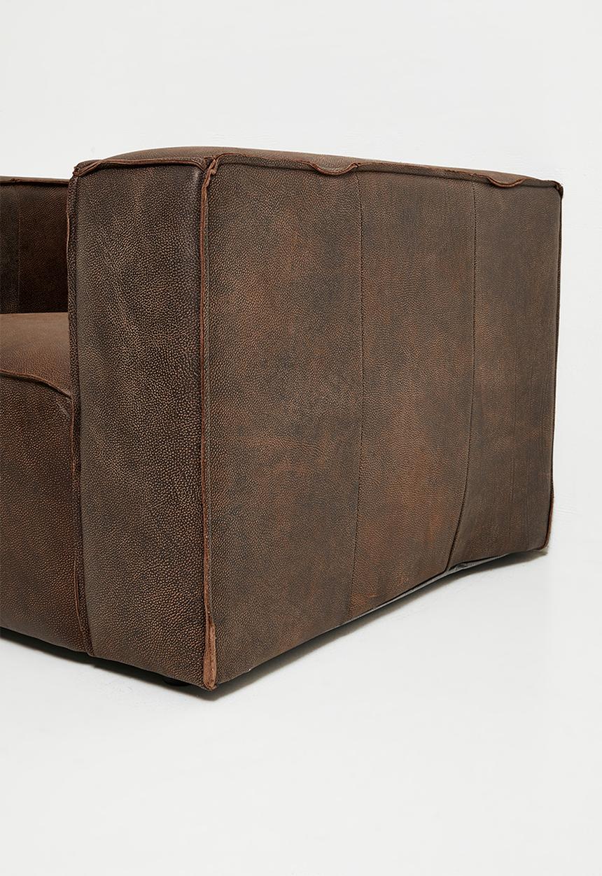 Sixth Floor - Seattle genuine leather armchair - brown