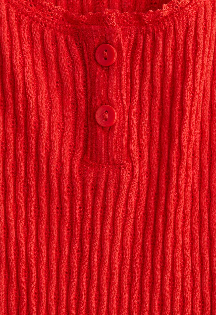 H&M - Pointelle cotton vest top - red