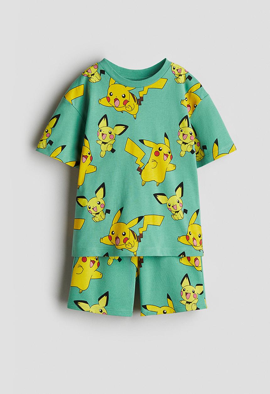 H&M - 2-Piece printed set - green/pokémon