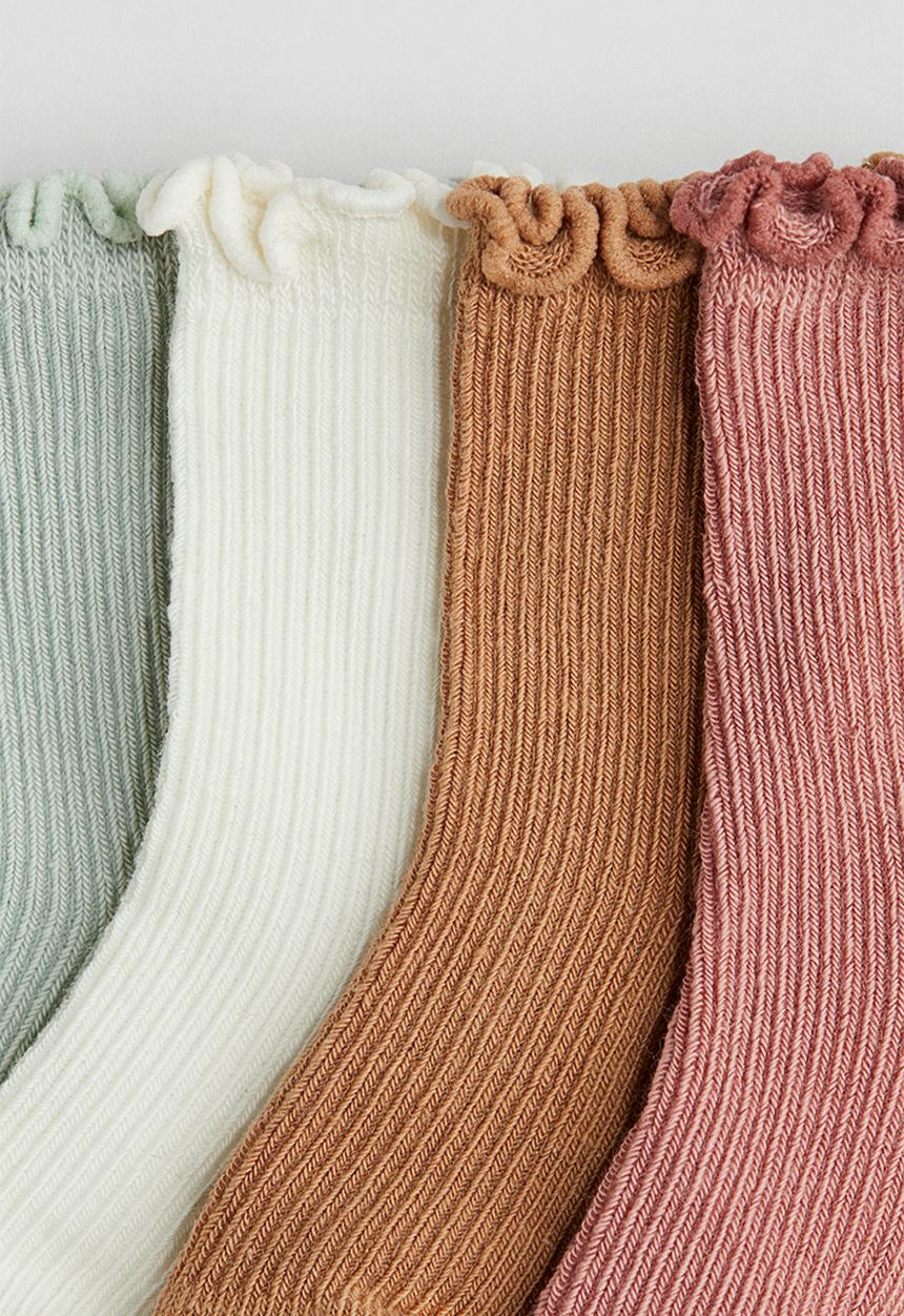 H&M - 4-pack overlock-detail socks - multi