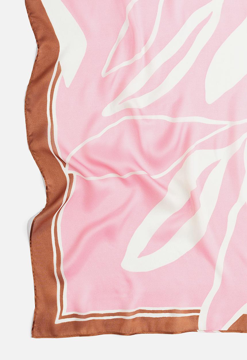 H&M - Patterned scarf - pink/leaves