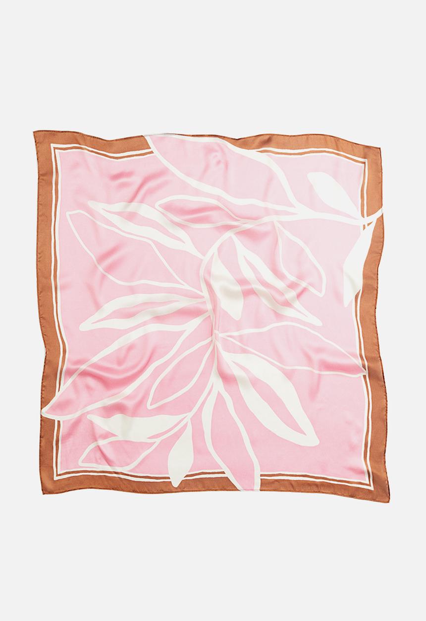 H&M - Patterned scarf - pink/leaves