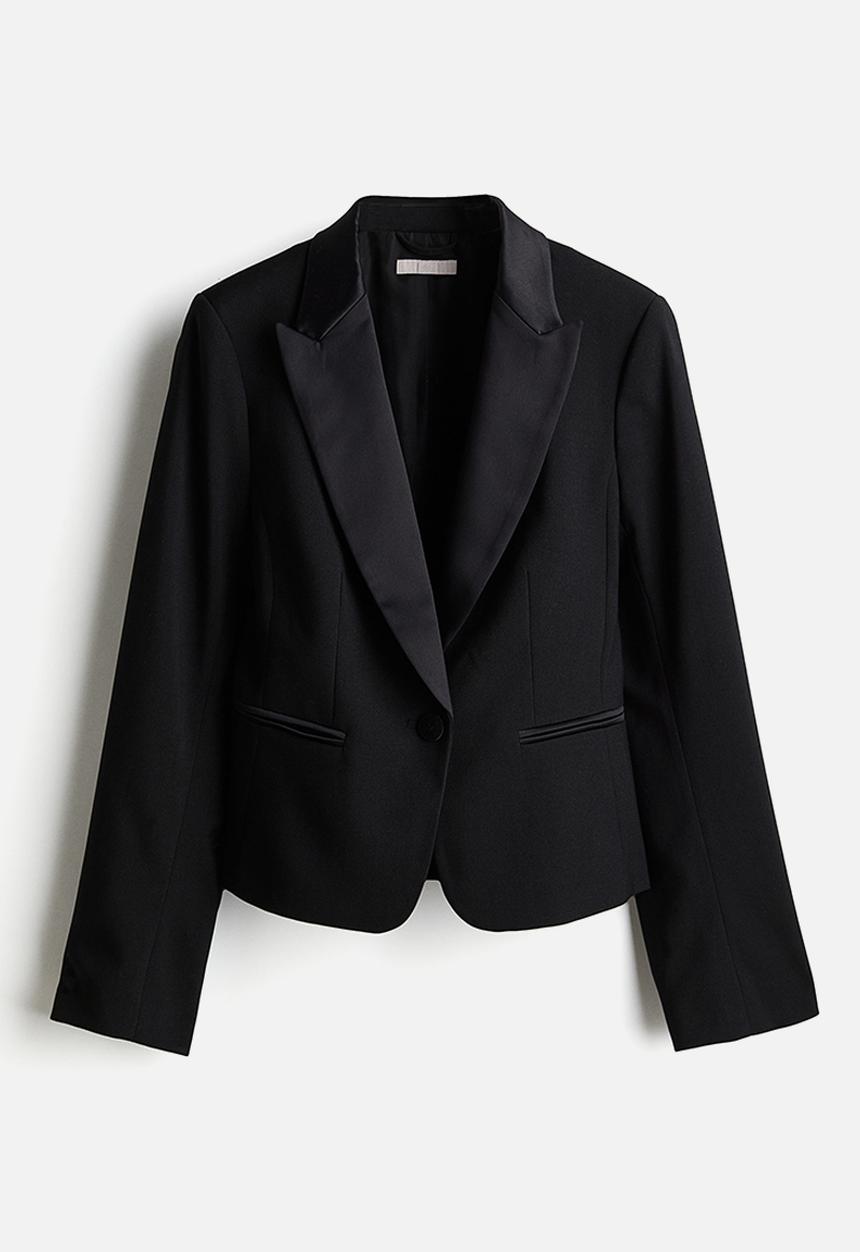 H&M - Fitted tuxedo blazer - black