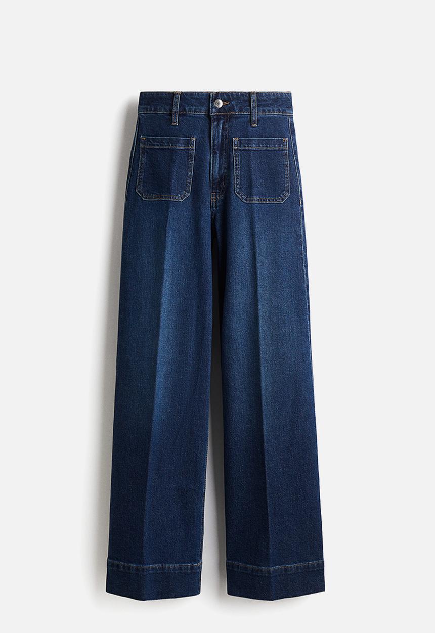H&M - Wide high jeans - dark denim blue 
