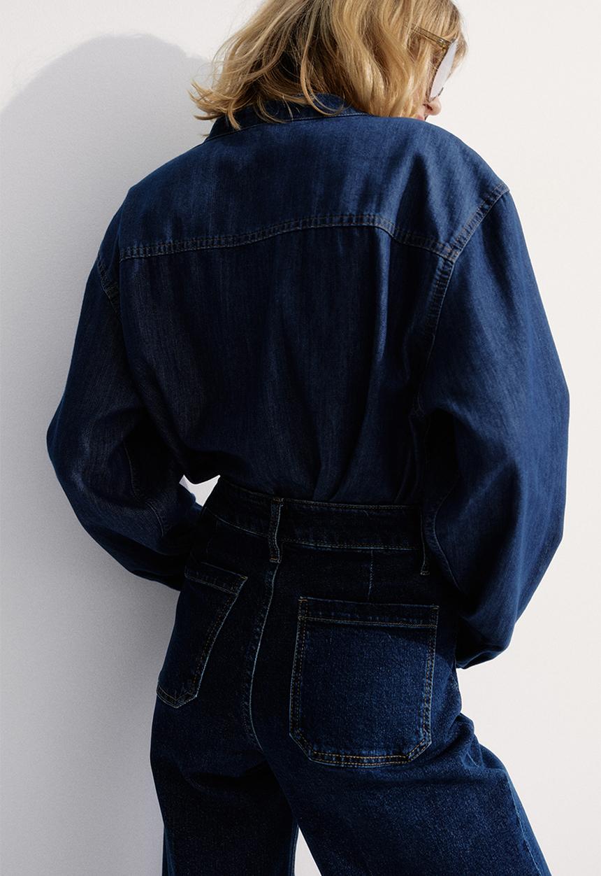 H&M - Wide high jeans - dark denim blue 