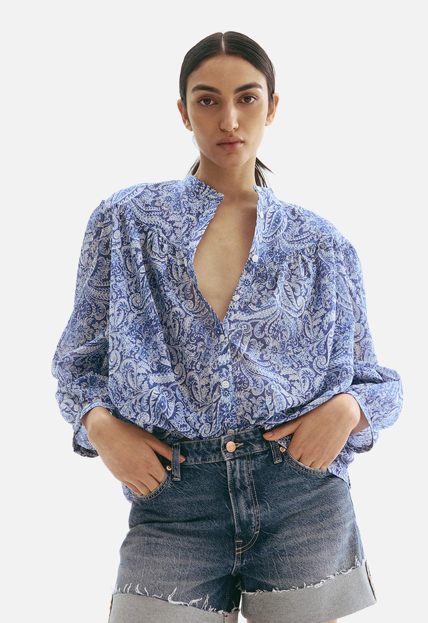 H&M - Cotton blouse - blue/paisley pattern
