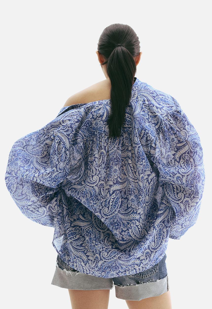 H&M - Cotton blouse - blue/paisley pattern