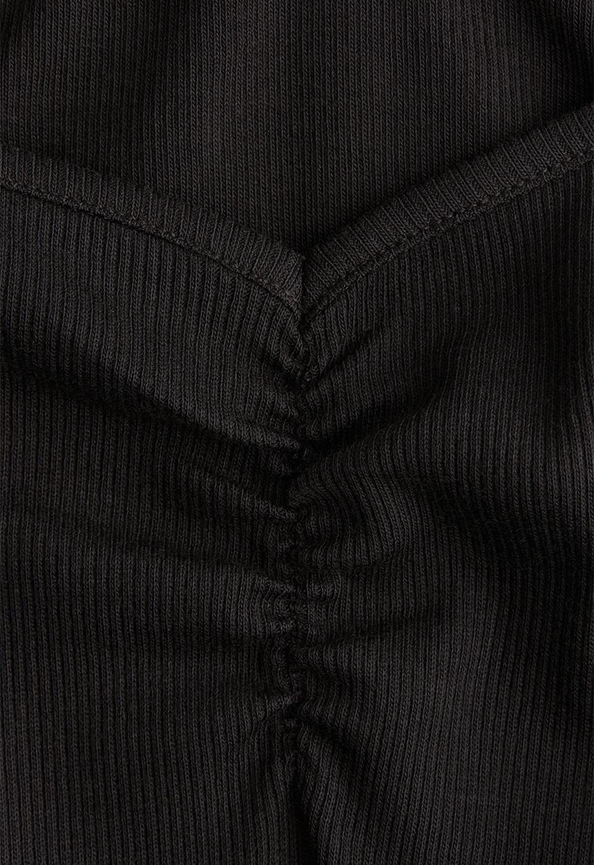 H&M - Ribbed boat-neck top - dark grey