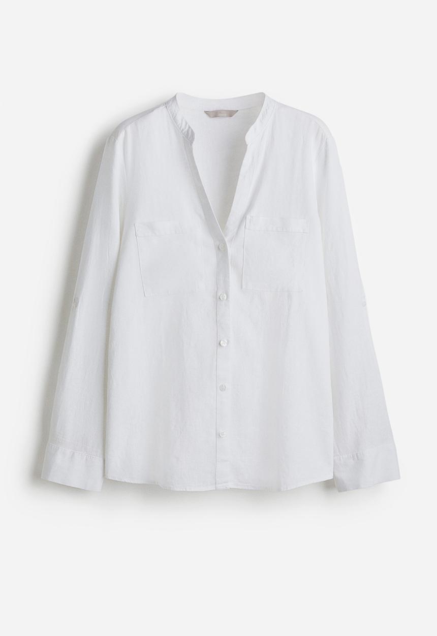 H&M - Linen-blend shirt - white