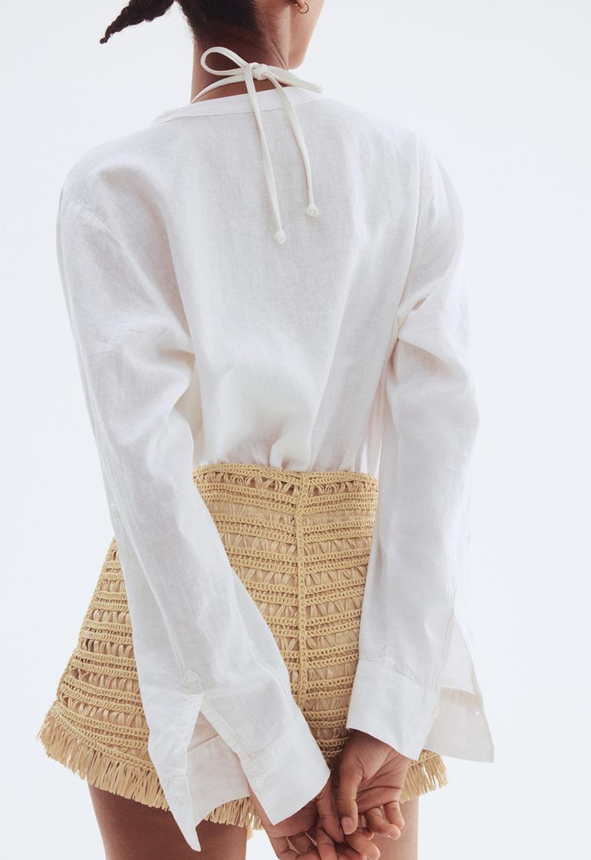 H&M - Linen-blend shirt - white