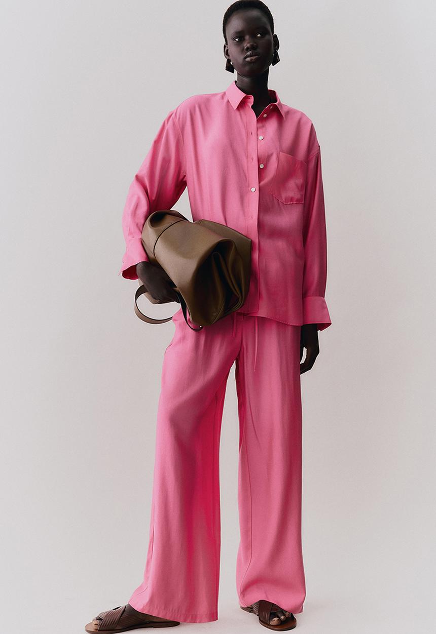 H&M - Loose-fit drawstring trousers - bright pink
