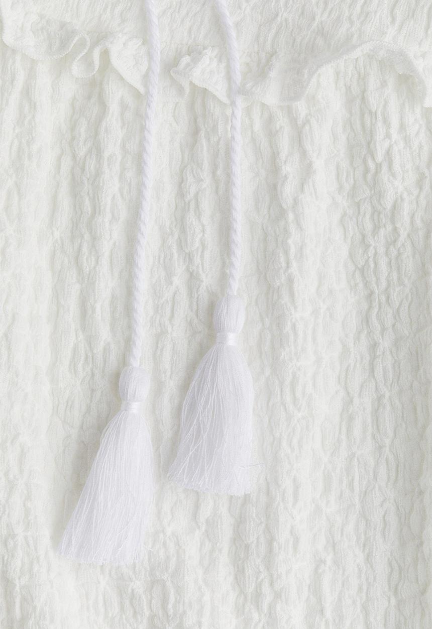 H&M - Crinkled jersey dress - white
