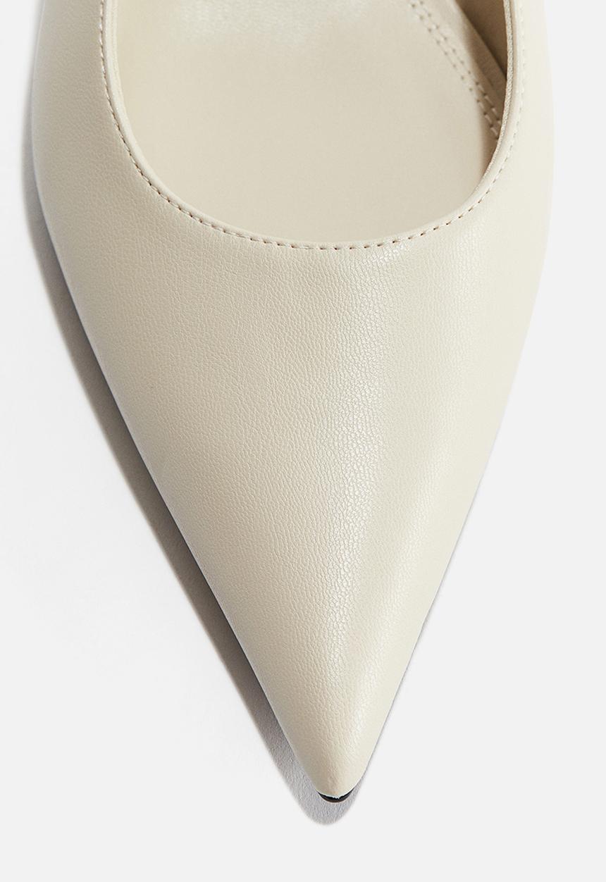 H&M - Kitten-heeled pointed slingbacks - light beige