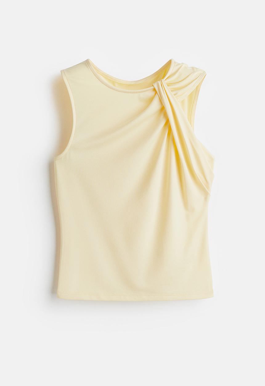 H&M - Twist-detail vest top - light yellow