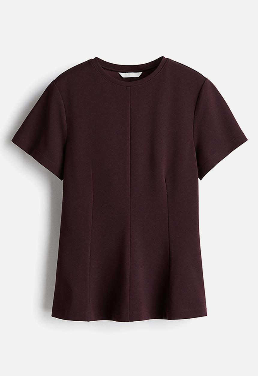 H&M - Waisted top - burgundy