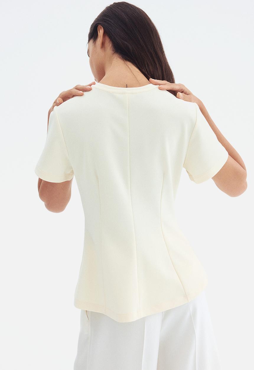 H&M - Waisted top - pale yellow