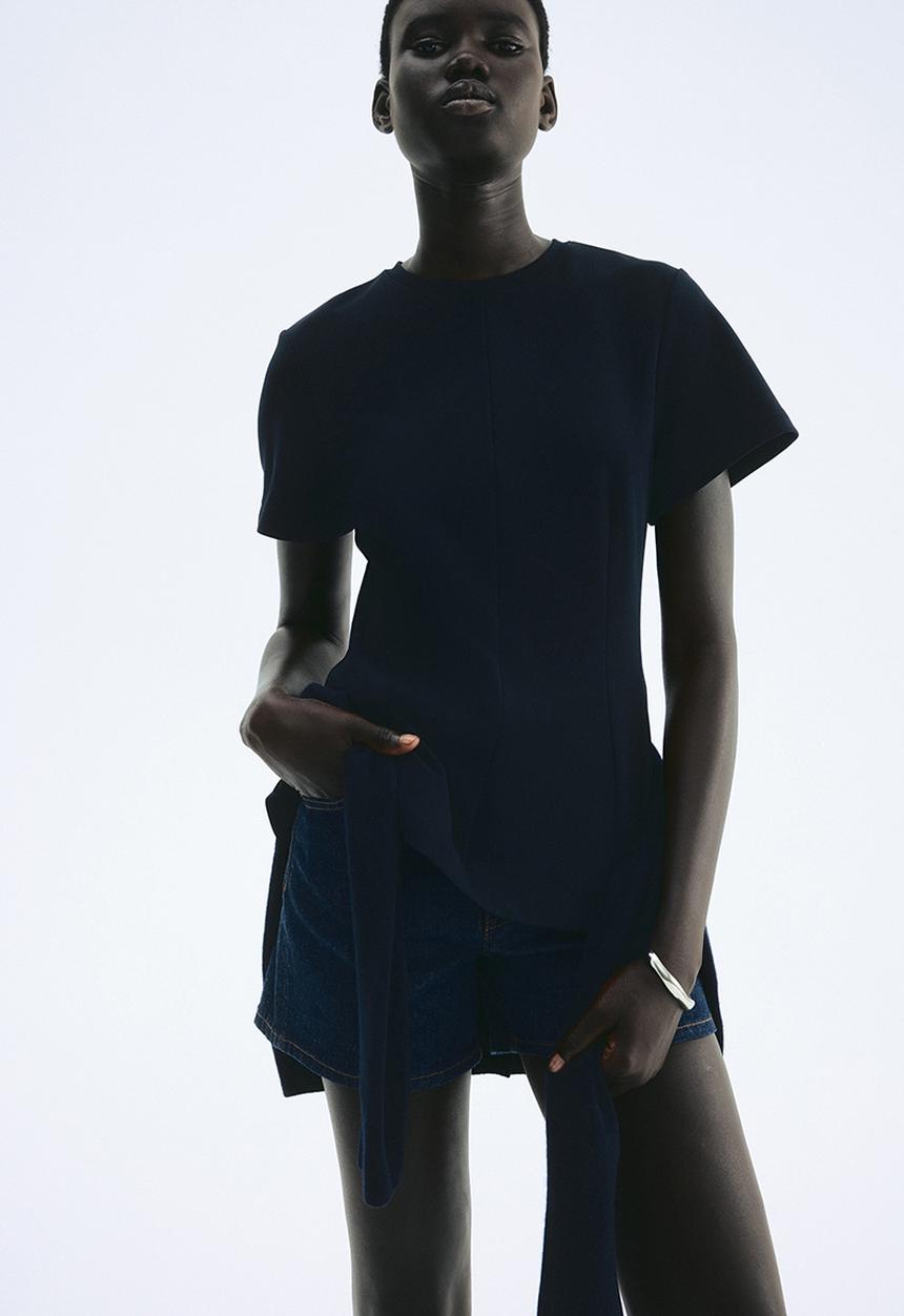 H&M - Waisted top - navy blue